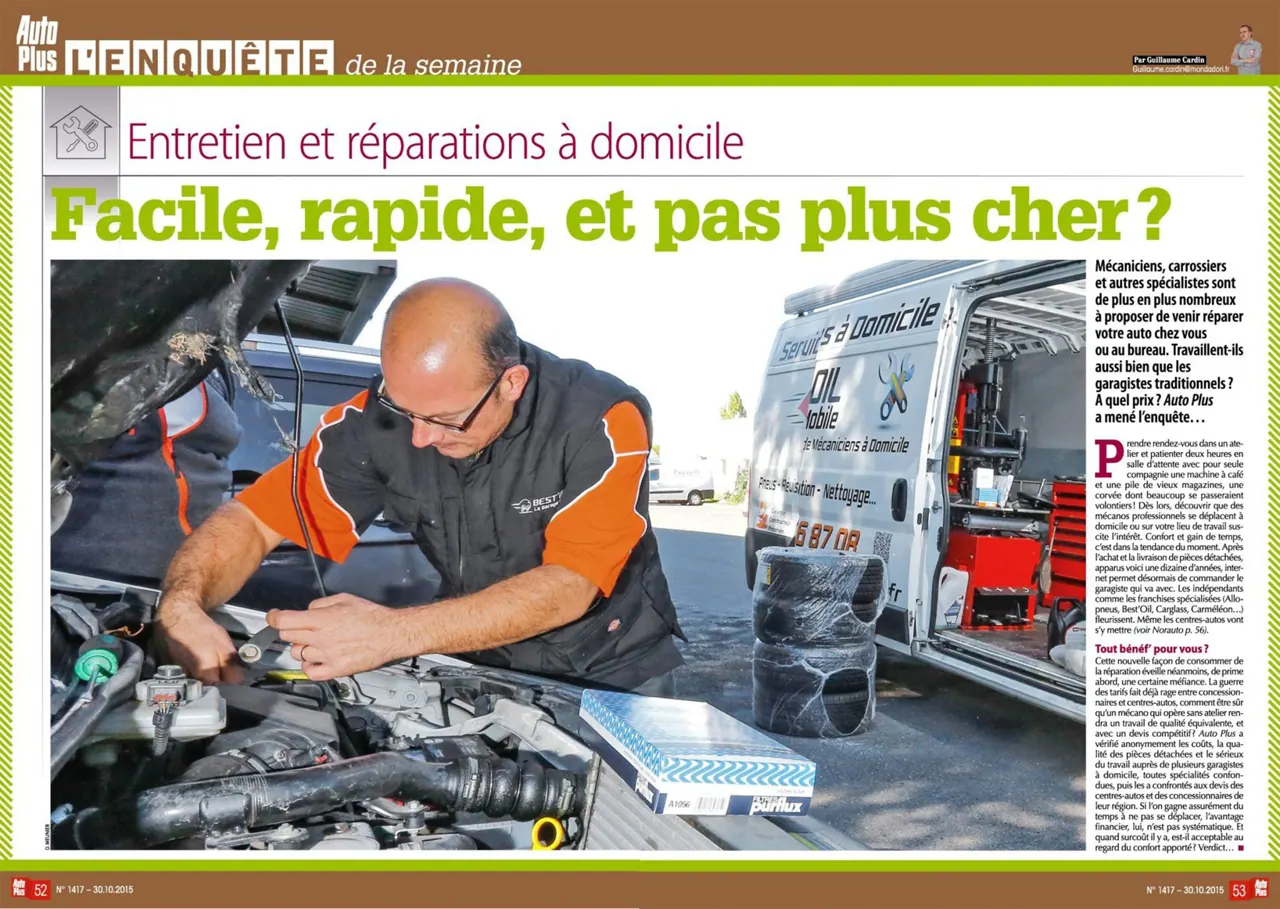 Extrait article Best'Oil dans magazine Auto Plus 2015