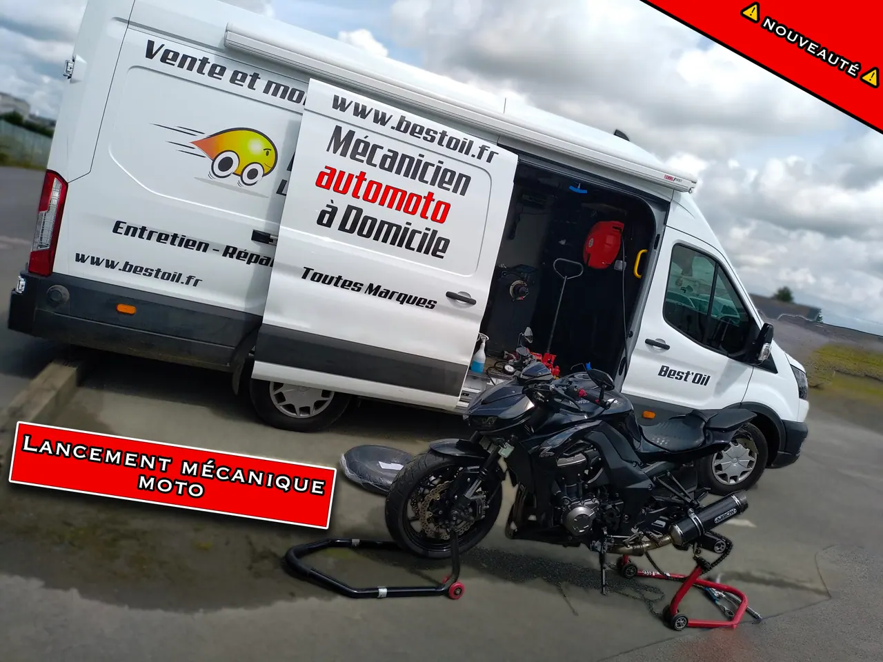 Mécanique moto sur une Kawasaki Z1000