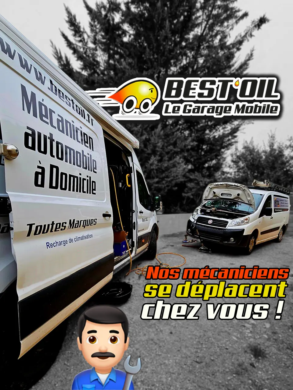 NOS MÉCANICIENS SONT LÀ POUR VOUS, ET CHEZ VOUS