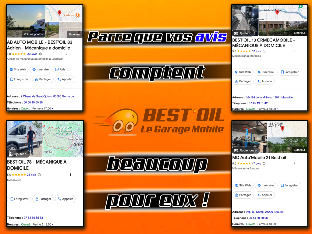 Vos avis Google Best'Oil - La meilleure récompense !