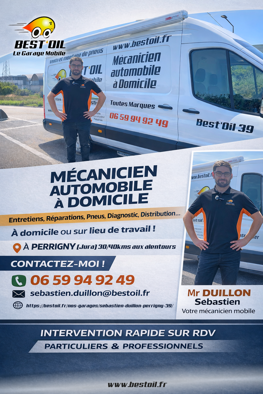 Contact Mr DUILLON Sébastien, mécanicien automobile à domicile Best'Oil
