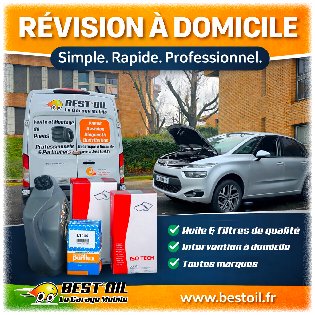 Révision de véhicules à domicile avec le réseau Best'Oil