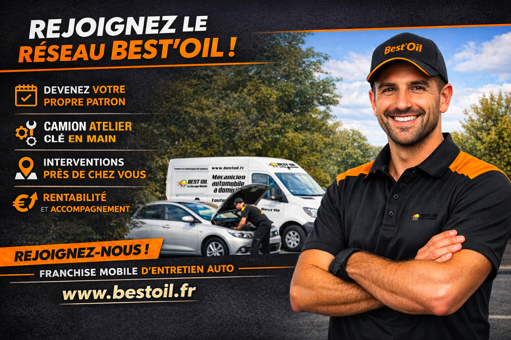 Campagne de recrutement Best'Oil. Devenez votre propre patron. Camion atelier clé en main. Interventions près de chez vous. Rentabilité et accompagnement.