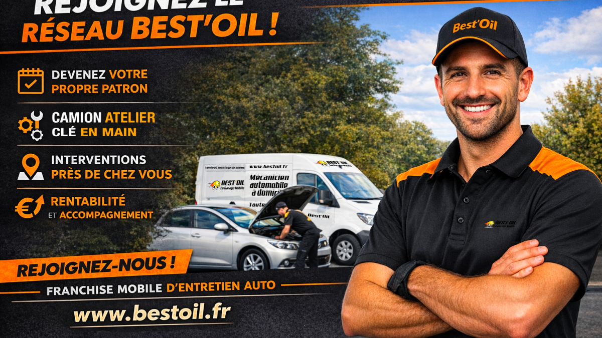Campagne de recrutement Best'Oil. Devenez votre propre patron. Camion atelier clé en main. Interventions près de chez vous. Rentabilité et accompagnement.