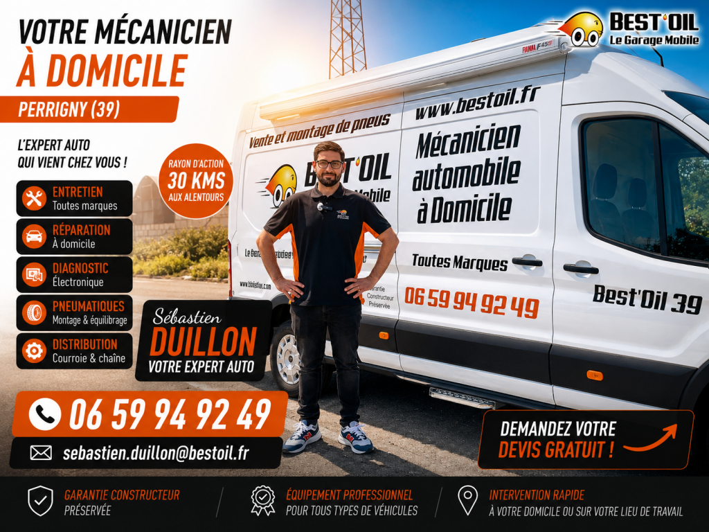 Sébastien Duillon, mécanicien à domicile Best'Oil à Perrigny dans le Jura (39)