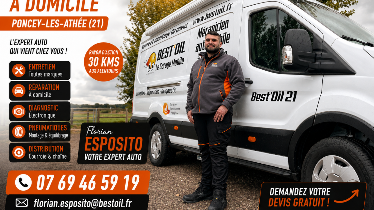 Florian Esposito, mécanicien à domicile Best’Oil à Poncey-lès-Athée en Côte-d’Or (2
