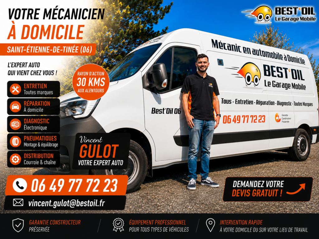 Vincent Gulot, mécanicien à domicile Best'Oil à Saint-Étienne-de-Tinée dans les Alpes-Maritimes (06)