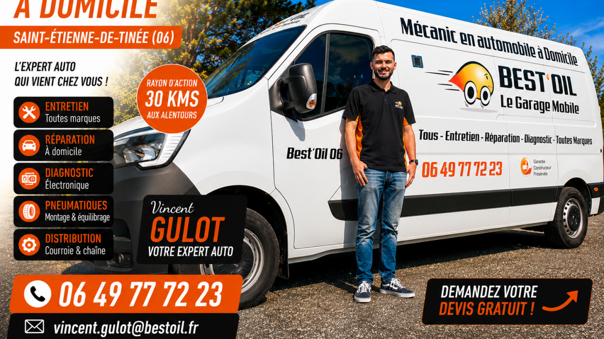 Vincent Gulot, mécanicien à domicile Best'Oil à Saint-Étienne-de-Tinée dans les Alpes-Maritimes (06)