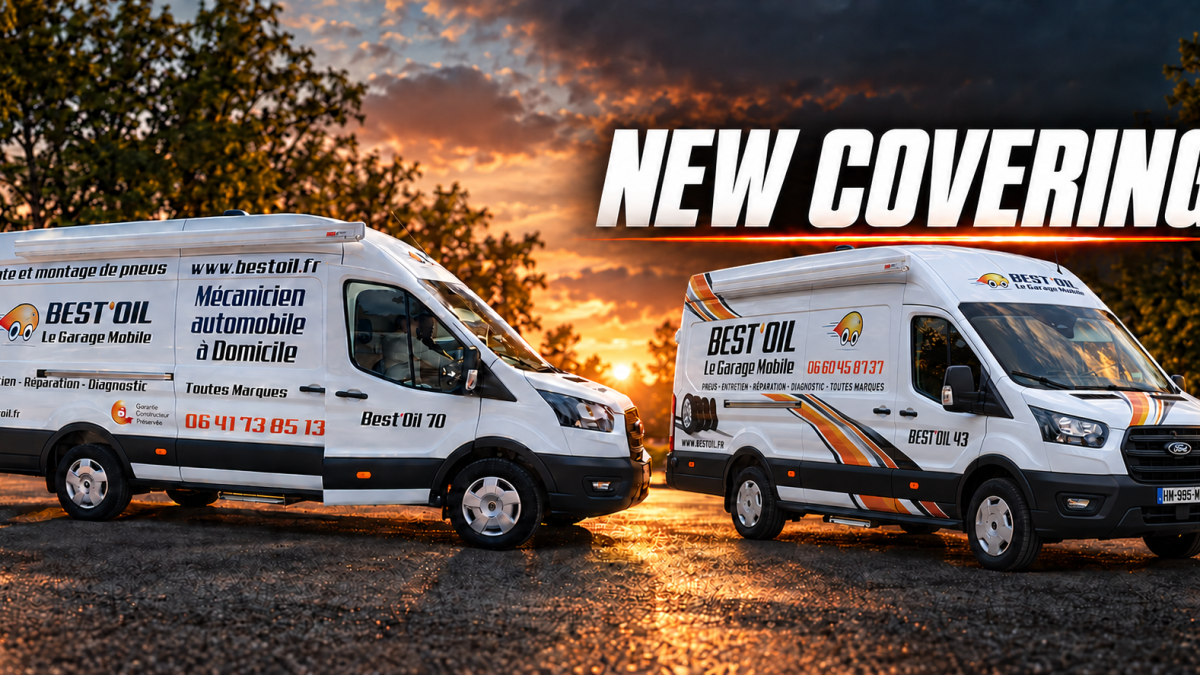 Ancien et nouveau covering des camions-ateliers Best’Oil